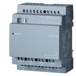 6ED1055-1FB10-0BA2:  Módulo ampl. LOGO! DM16 230R, FA/E/S: 230V/230V/relé, 4 TE, 8 DI/8 DO para LOGO! 8