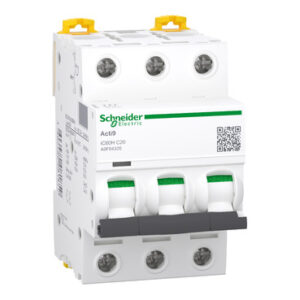 A9F84320   Interruptor Termomagnético Riel Acti 9 iC60H 3P 20 A Curva C 10 kA (IEC 60898-1) 15 kA (IEC 60947-2)