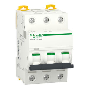 A9K24350    Interruptor termomagnético Riel DIN, Acti9 iK60, 3P, 50 A, Curva C