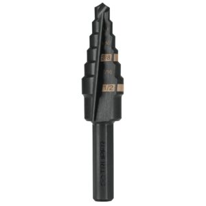 Broca escalonada óxido negro 6 escalones 3/16″ a 1/2″,Truper