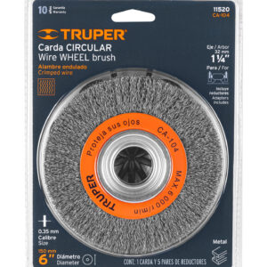 Escobilla de alambre ondulado 6″ x 3/4″ para esmeril