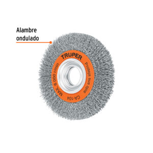 Escobilla de alambre ondulado 6″ x 3/4″ para esmeril
