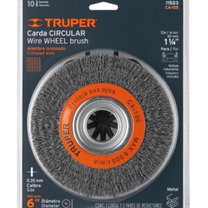 Escobilla de alambre ondulado 6″ x 13/16″ para esmeril