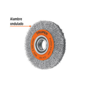 Escobilla de alambre ondulado 6″ x 13/16″ para esmeril