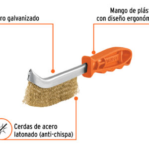 Cepillo curvo anti-chispa, alambre ondulado