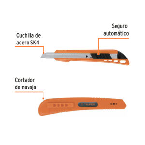 Cuchilla 9 mm reforzado de plástico con alma metálica