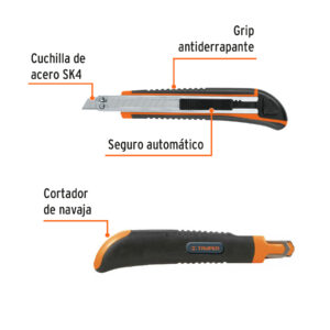 Cuchilla 9 mm profesional con alma metálica y grip