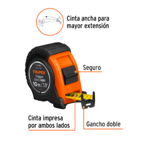 Wincha Gripper contra impactos 10 m cinta 32 mm