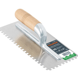 Plancha 11″ dentado cuadrado 1/4″, 10 remaches, mango madera