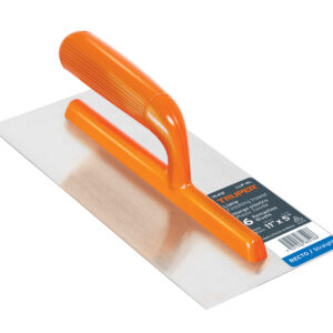 Plancha 11″ canto recto, 6 remaches, mango plástico