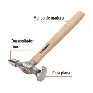 Martillo planchador 11 oz fino, mango 12″
