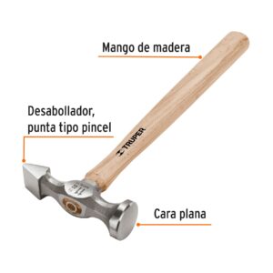 Martillo planchador 11 oz tipo cincel, mango 12″