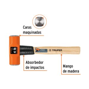 Comba octagonal 4 lb mango de madera 12″