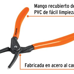 Pinza punta recta 7″ para cerrar anillos, mango de PVC