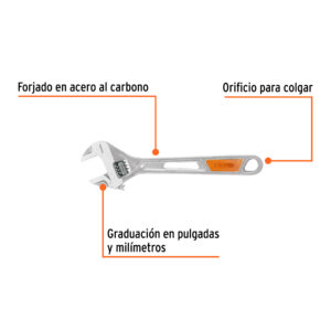 Llave francesa 8″ cromada