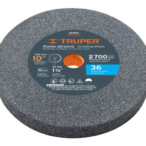 Rueda abrasiva para amoladora de banco 10″, óxido aluminio Gr.36