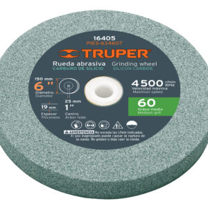 Rueda abrasiva para amoladora 6″, carburo silicio Gr. 60