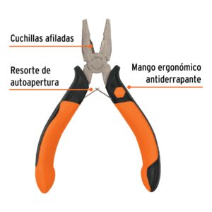 Mini Alicate para electricista 5″ mango Comfort Grip