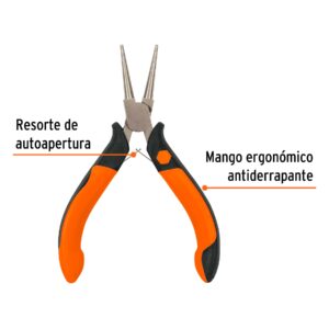 Mini alicate de punta redonda 5″ mango Comfort Grip