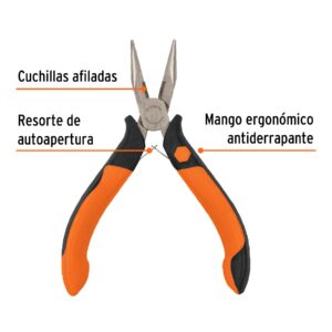Mini alicate de punta y corte 5″ mango Comfort Grip