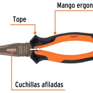 Alicate de punta y corte 8″ mango Comfort Grip