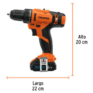 Taladro inalámbrico, batería ión Litio 12 V, 3/8″, (220 V)