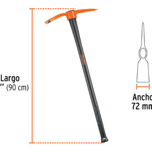 Talacho-pico 2.5 lb, mango fibra de vidrio 36″