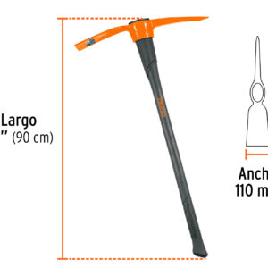 Talacho-pico 5 lb, mango fibra de vidrio 36″